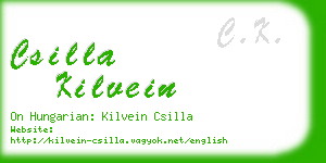 csilla kilvein business card